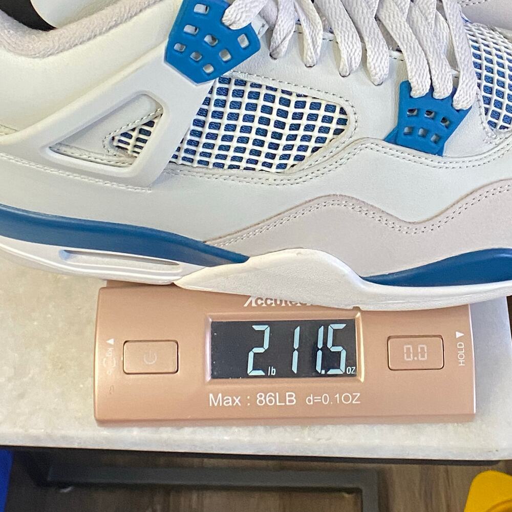 Air Jordan 4 Retro Sneakers Men Sz 10.5 Industrial Blue High Top Heritage - Picture 13 of 14